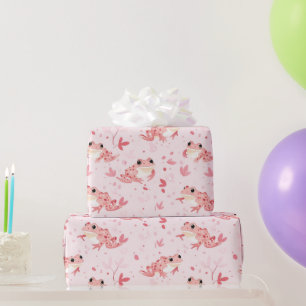 Rosa Frösche Geschenkpapier