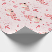 Rosa Frösche Geschenkpapier (Ecke)