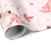 Rosa Frösche Geschenkpapier (Rolleneckpunkt)