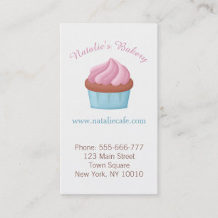 Rosa Frosting Cupcake Patisserie Wasserfarbe Visitenkarte
