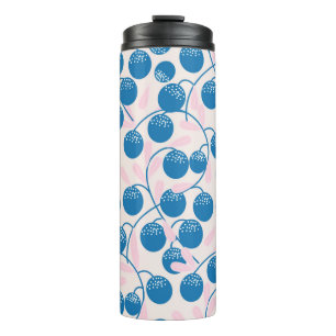 Rosa Früchte mit rosafarbenen Blätter, in einem na Thermosbecher