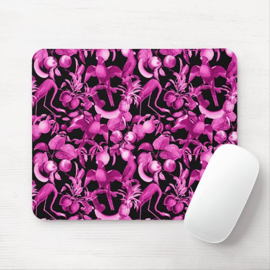 Rosa Früchte und Flamingos Muster Mousepad (Mit Mouse)