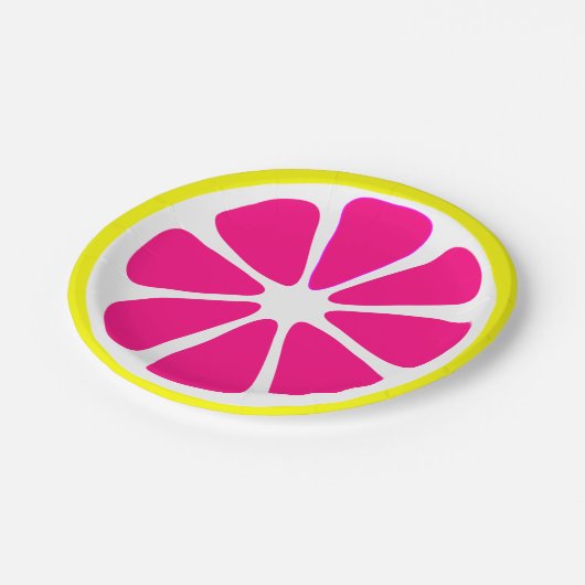 Rosa Fruchtscheibebeschaffenheit Pappteller (Schrägansicht)