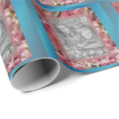 Rosa Frühjahrsblüten Blume Rahmen Vorlage Geschenkpapier (Rolleneckpunkt)