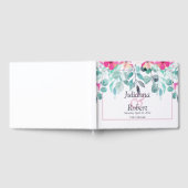 Rosa Frühling Aquarell Blumenzettel Hochzeitsbuch Gästebuch (Voll)