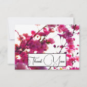 Rosa Frühling | Blütenbaum Dankeskarte (Vorderseite)