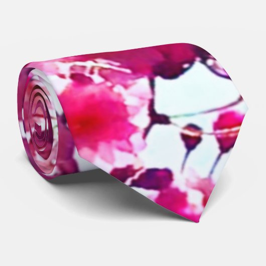 Rosa Frühling | Blütenbaum Krawatte (Gerollt)