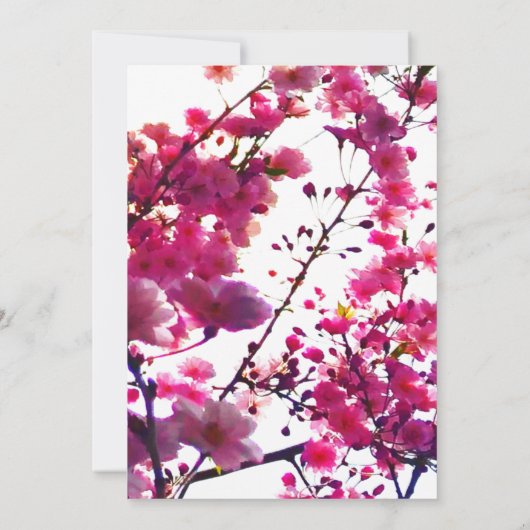 Rosa Frühling | Blütenbaum Save The Date (Rückseite)