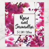 Rosa Frühling | Blütenbaum Weinetikett (Einzelnes Label)