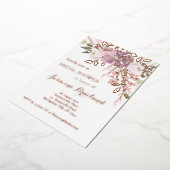 Rosa Frühling Brautparty Rose Gold Folieneinladung (Gedreht)
