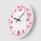 Rosa Frühling Große Wanduhr (Winkel)