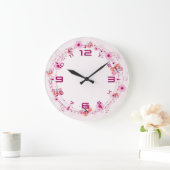 Rosa Frühling Große Wanduhr (Zuhause)
