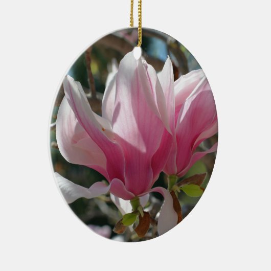 Rosa Frühling Magnolia Blume Keramikornament (Rechts)