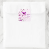 Rosa Frühling Quadratischer Aufkleber (Tasche)
