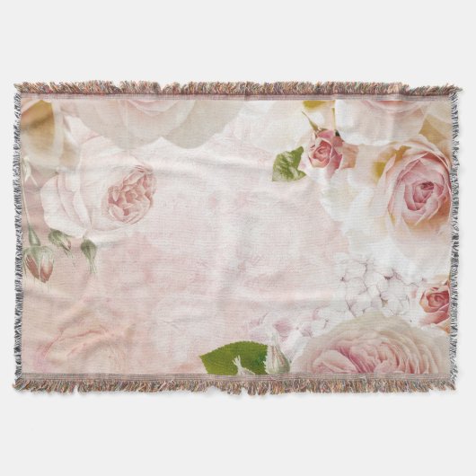 Rosa Frühlings Blume Rose Pastell Collage Decke (Vorderseite)