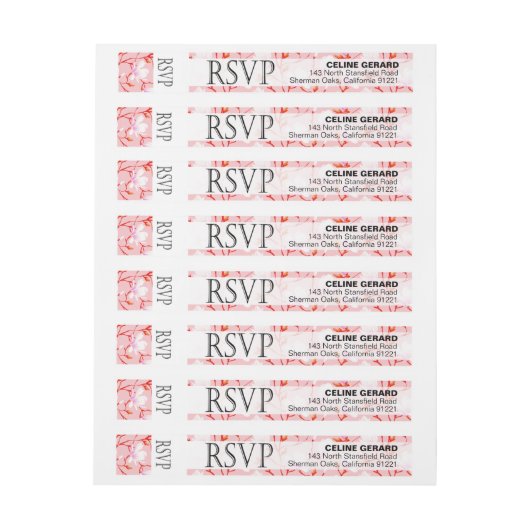 Rosa Frühlings-Blumen-Garten UAWG | Rundum-Adressaufkleber (Bogen)