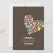 Rosa Frühlings-Blumen-Herz-wunderliche Hochzeit Einladung (Rückseite)