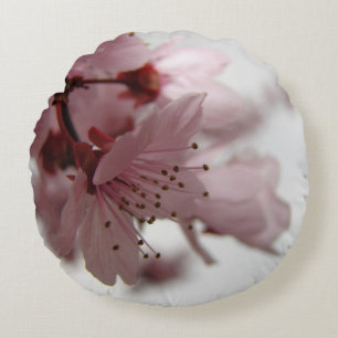 Rosa Frühlings-Blumen-rundes Foto-Kunst-Kissen Rundes Kissen