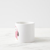Rosa Frühlings-Eule Espressotasse (Vorderseite)