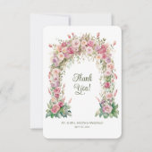 Rosa Frühlingsarsch Dankeskarte (Vorderseite)