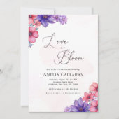 Rosa Frühlingsbllossom Liebe ist in Bloom Brautpar Einladung (Vorderseite)