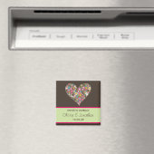 Rosa Frühlingsblumen Herz speichern das Datum Magn Magnet (In Situ (Geschirrspüler))