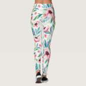 Rosa Frühlingsblumen Leggings (Rückseite)