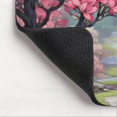 Rosa Frühlingsblumen Mousepad (Ecke)