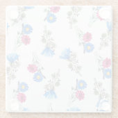 Rosa Frühlingsblumen Wasserfarben Botanisch Glasuntersetzer (Rückseite)