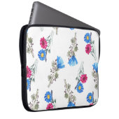 Rosa Frühlingsblumen Wasserfarben Botanisch Laptopschutzhülle (Vorne Rechts)
