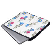 Rosa Frühlingsblumen Wasserfarben Botanisch Laptopschutzhülle (Vorne Knopf)