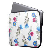 Rosa Frühlingsblumen Wasserfarben Botanisch Laptopschutzhülle (Vorderseite Links)
