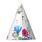Rosa Frühlingsblumen Wasserfarben Botanisch Partyhütchen (Rückseite)
