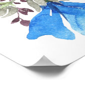 Rosa Frühlingsblumen Wasserfarben Botanisch Poster (Ecke)