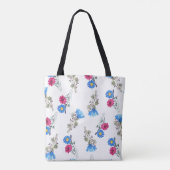 Rosa Frühlingsblumen Wasserfarben Botanisch Tasche (Rückseite)