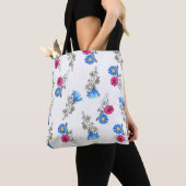 Rosa Frühlingsblumen Wasserfarben Botanisch Tasche (Von Nahem)