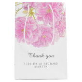 Rosa Frühlingsblüte Blume Kunst Hochzeit danke Mittlere Geschenktüte (Vorderseite)