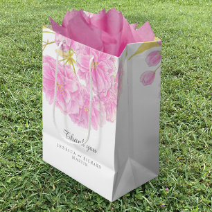 Rosa Frühlingsblüte Blume Kunst Hochzeit danke Mittlere Geschenktüte