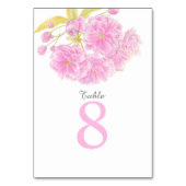 Rosa Frühlingsblüte Hochzeitsstimmung Tischnummern (Rückseite)