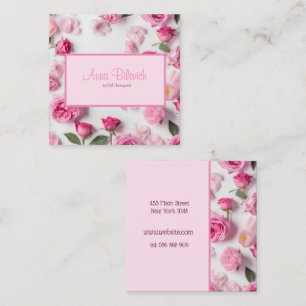 Rosa Frühlingsblüte Rose Quadratische Visitenkarte