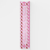 Rosa Frühlingsblüte und Kirschen Banner (Vertikal)