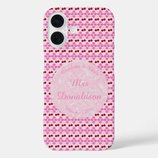 Rosa Frühlingsblüte und Kirschen Case-Mate iPhone Hülle (Rückseite)