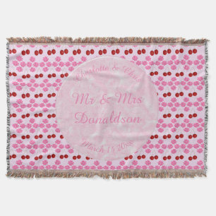 Rosa Frühlingsblüte und Kirschen Decke