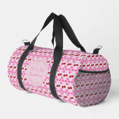 Rosa Frühlingsblüte und Kirschen Duffle Bag (Rechte Ecke)