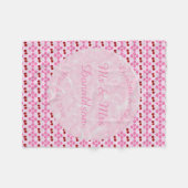 Rosa Frühlingsblüte und Kirschen Fleecedecke (Vorderseite (Horizontal))