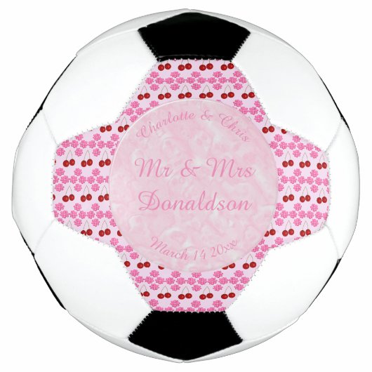 Rosa Frühlingsblüte und Kirschen Fußball (Vorderseite)