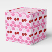 Rosa Frühlingsblüte und Kirschen Geschenkschachtel (Vorderseite)