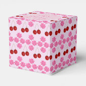 Rosa Frühlingsblüte und Kirschen Geschenkschachtel (Rückseite)