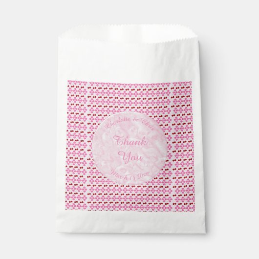 Rosa Frühlingsblüte und Kirschen Geschenktütchen (Vorderseite)