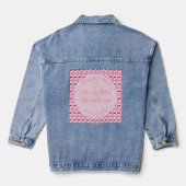 Rosa Frühlingsblüte und Kirschen Jeansjacke (Rückseite)